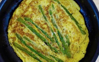 Asparagus omelette or to dunk in boiled eggs.