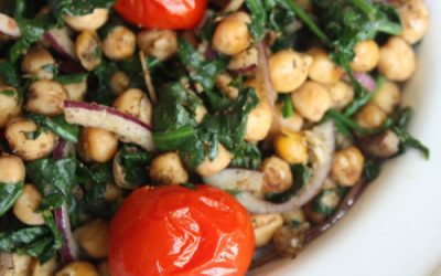 Chickpeas, tomatoes & spinach