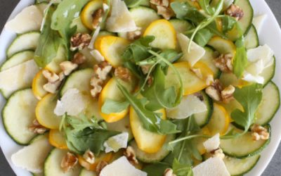 Courgette carpaccio with walnuts and parmesan