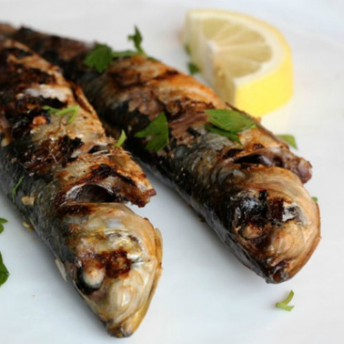 Grilled sardines with cannellini bean mash