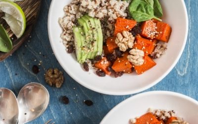 Quinoa with squash, spinach & avocado