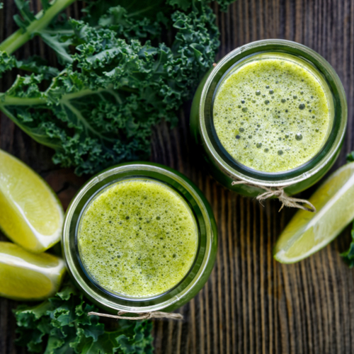 Kale and apple juice