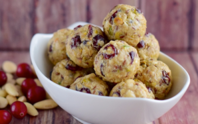 Cashew & dried sour cherry energy balls