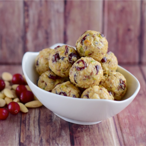 Cashew & dried sour cherry energy balls