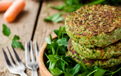 Mung bean pancakes with rocket