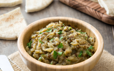 Baba ganoush aubergine (or courgette alternative)