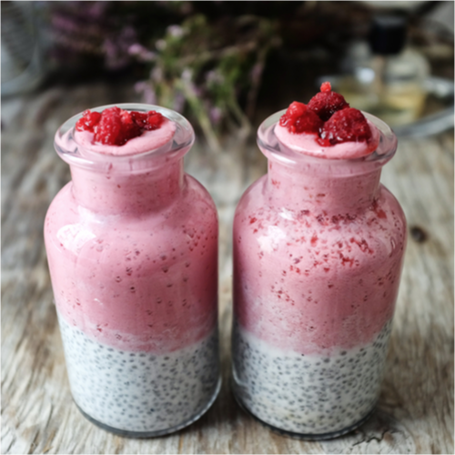 Chia smoothie breakfast pots