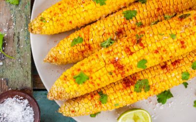 Corn on the cob with chilli, lime & coriander butter