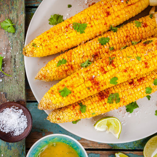 Corn on the cob with chilli, lime & coriander butter